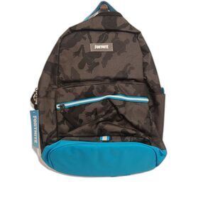 New Fortnite 18" Kids Backpack Black/Blue Camouflage (1005)